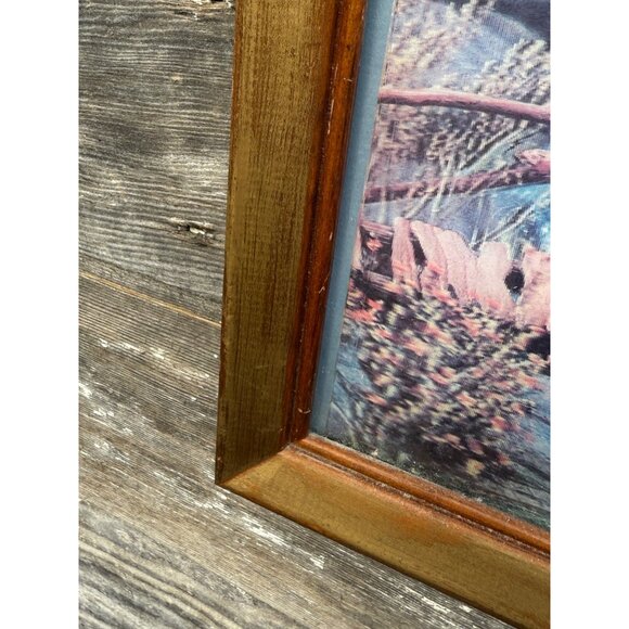 Vintage 70's Lenticular 3D Hologram Guardian Angel Children Framed Picture - Picture 7 of 15